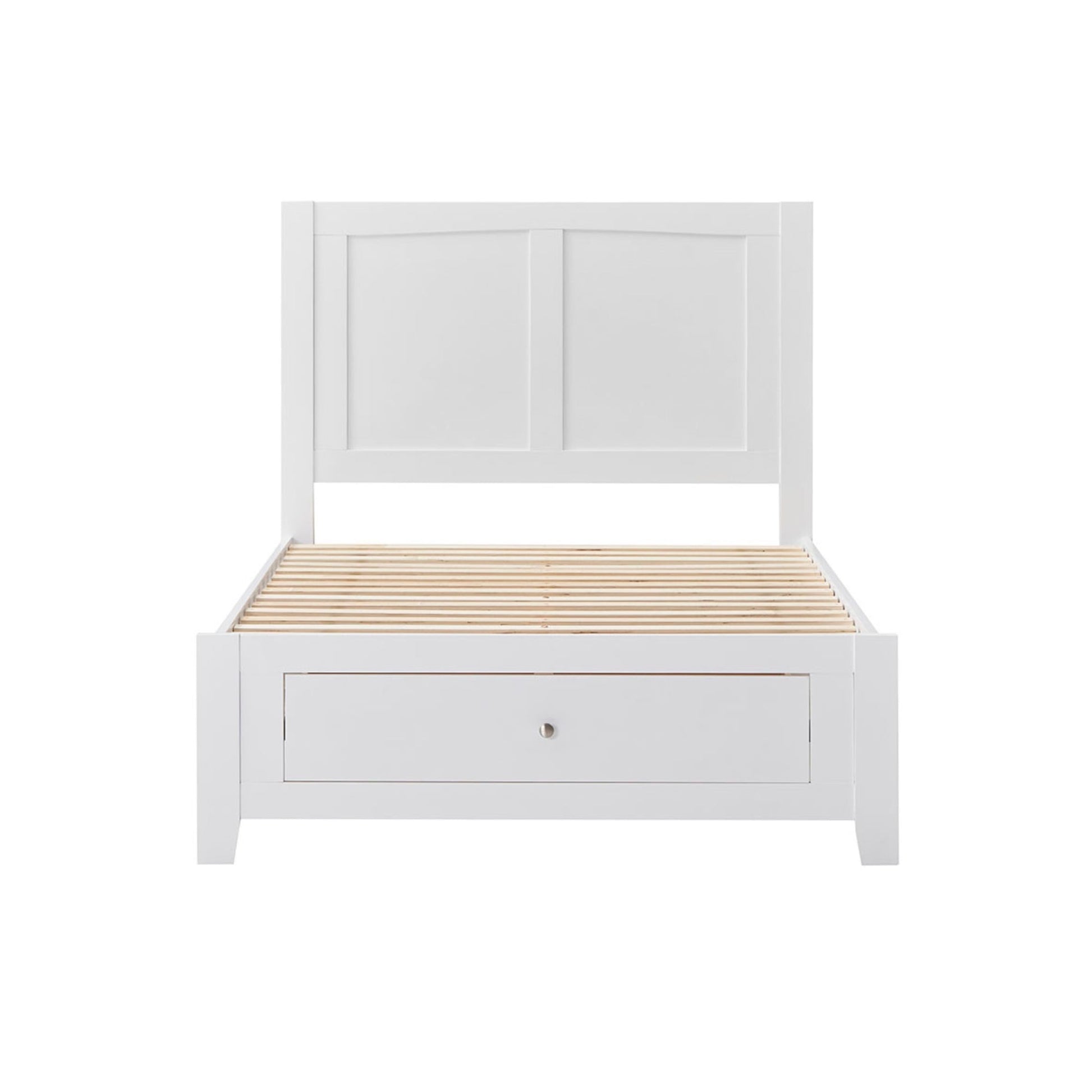 Luna King Bed Frame Storage Drawer White