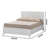 Luna Queen Bed Frame Storage Drawer White