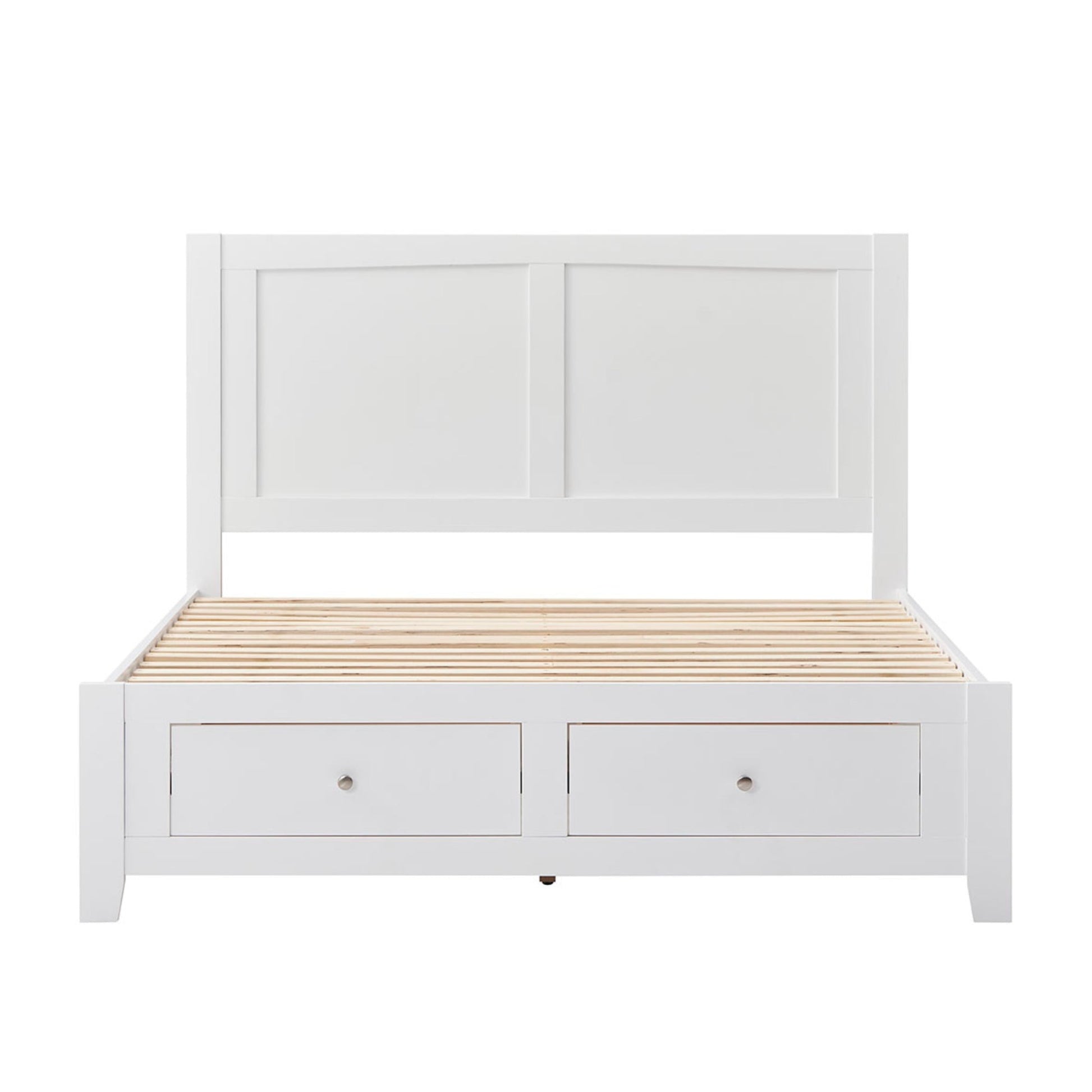 Luna Queen Bed Frame Storage Drawer White