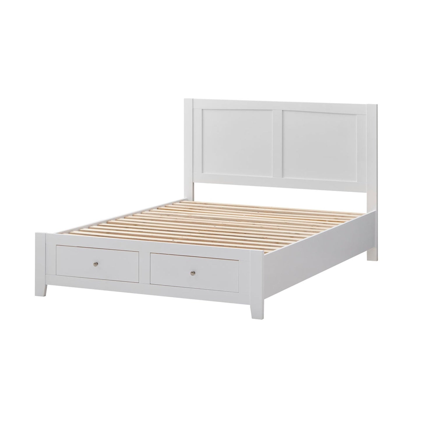 Luna Queen Bed Frame Storage Drawer White