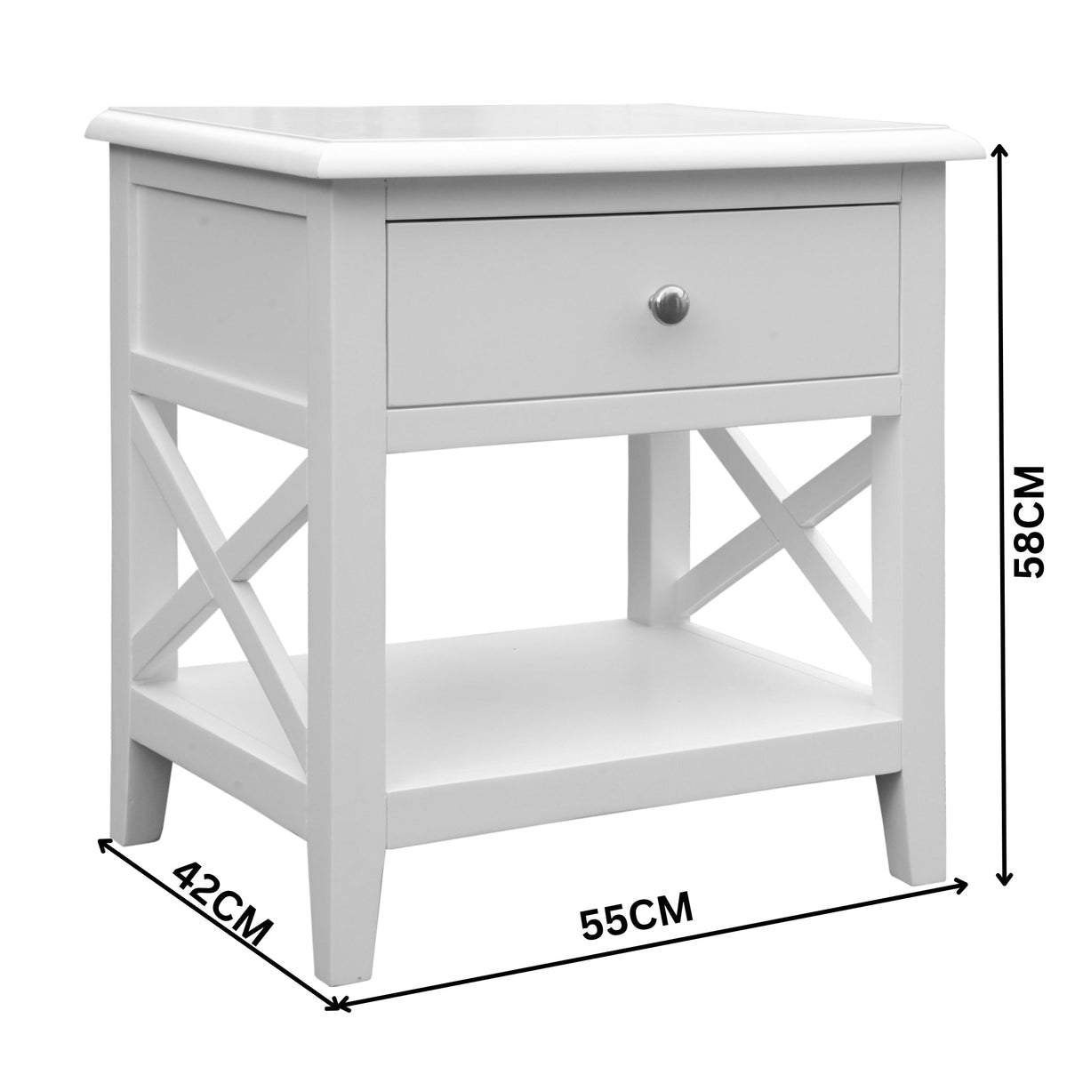 Maison Hampton Bedside Table White