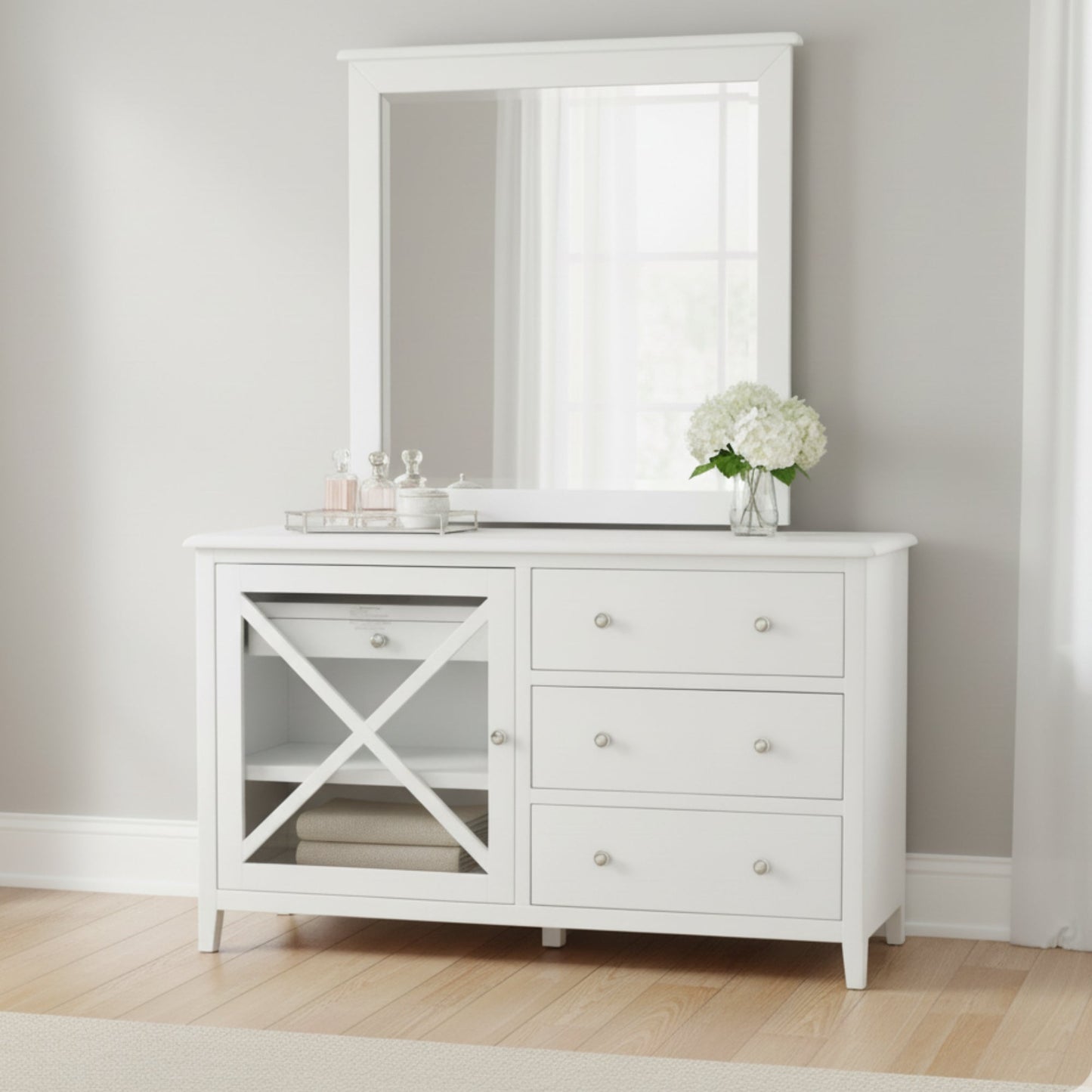 Maison Hampton Dresser Mirror Only White