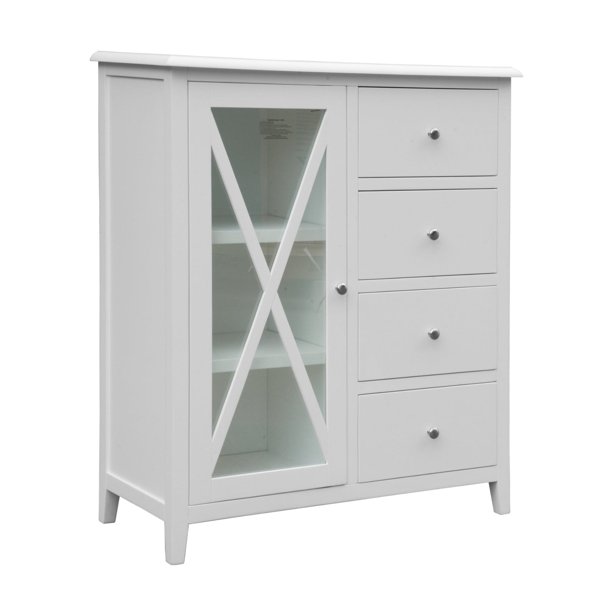 Maison Hampton Tallboy Glass Door White