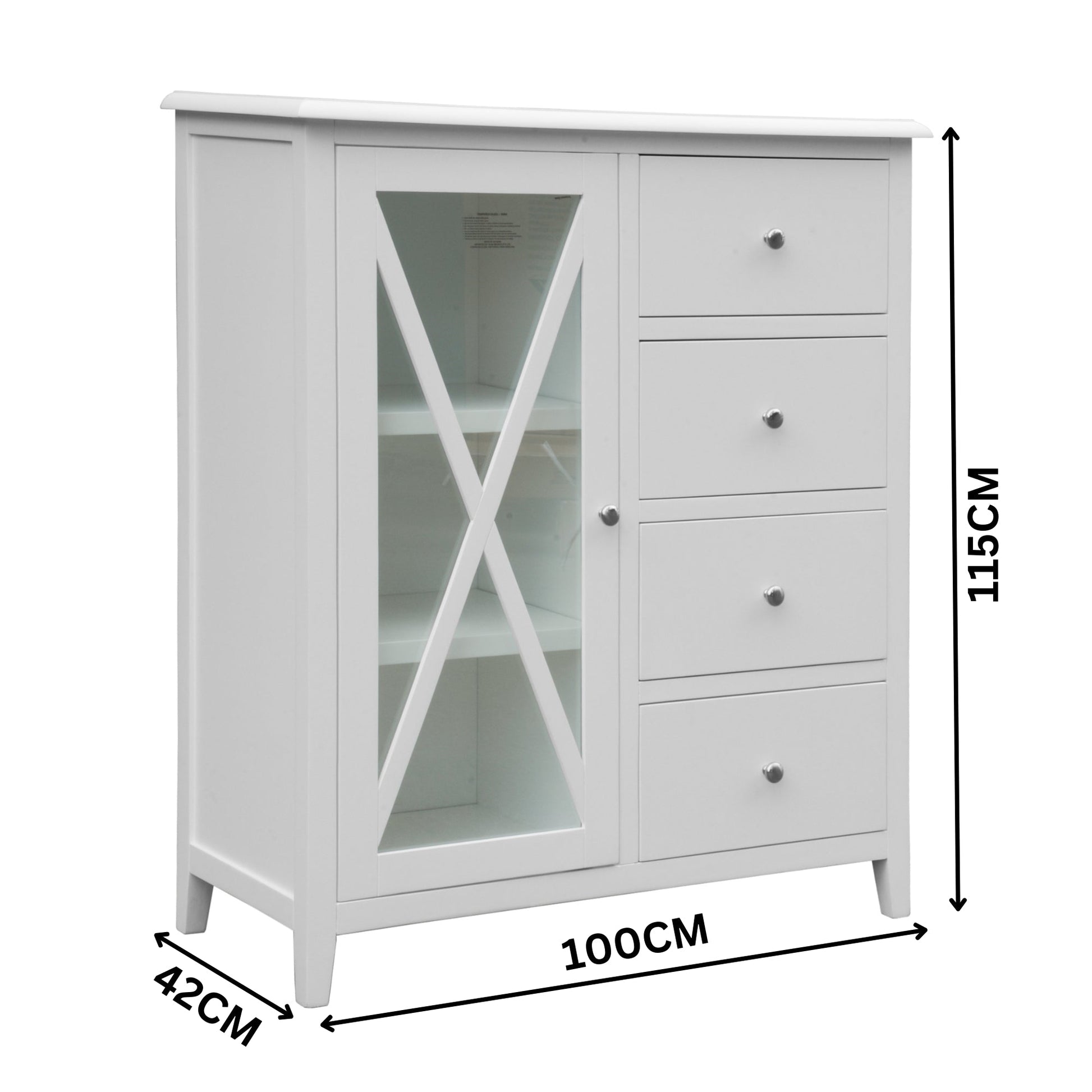 Maison Hampton Tallboy Glass Door White