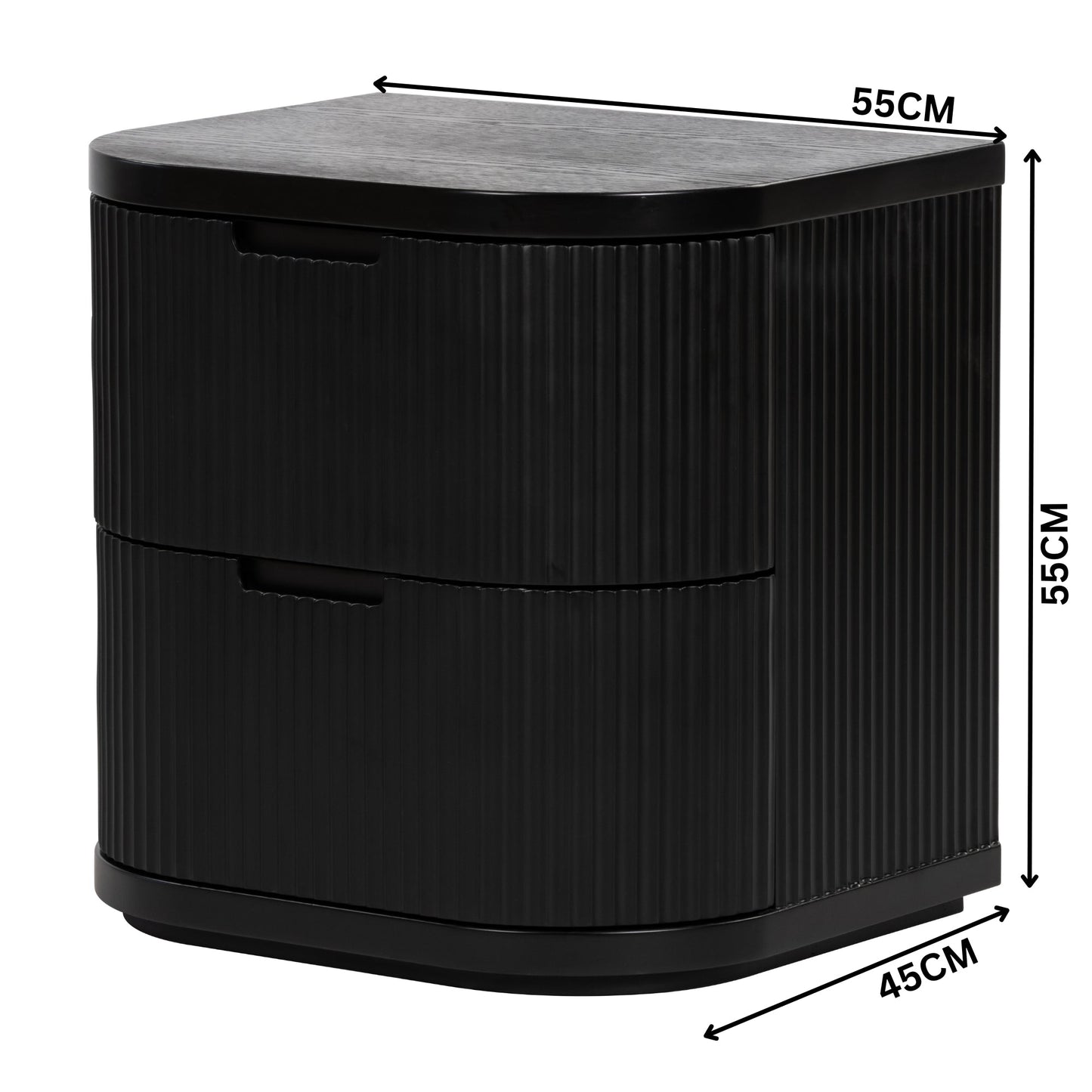 Manna Bedside Table Black