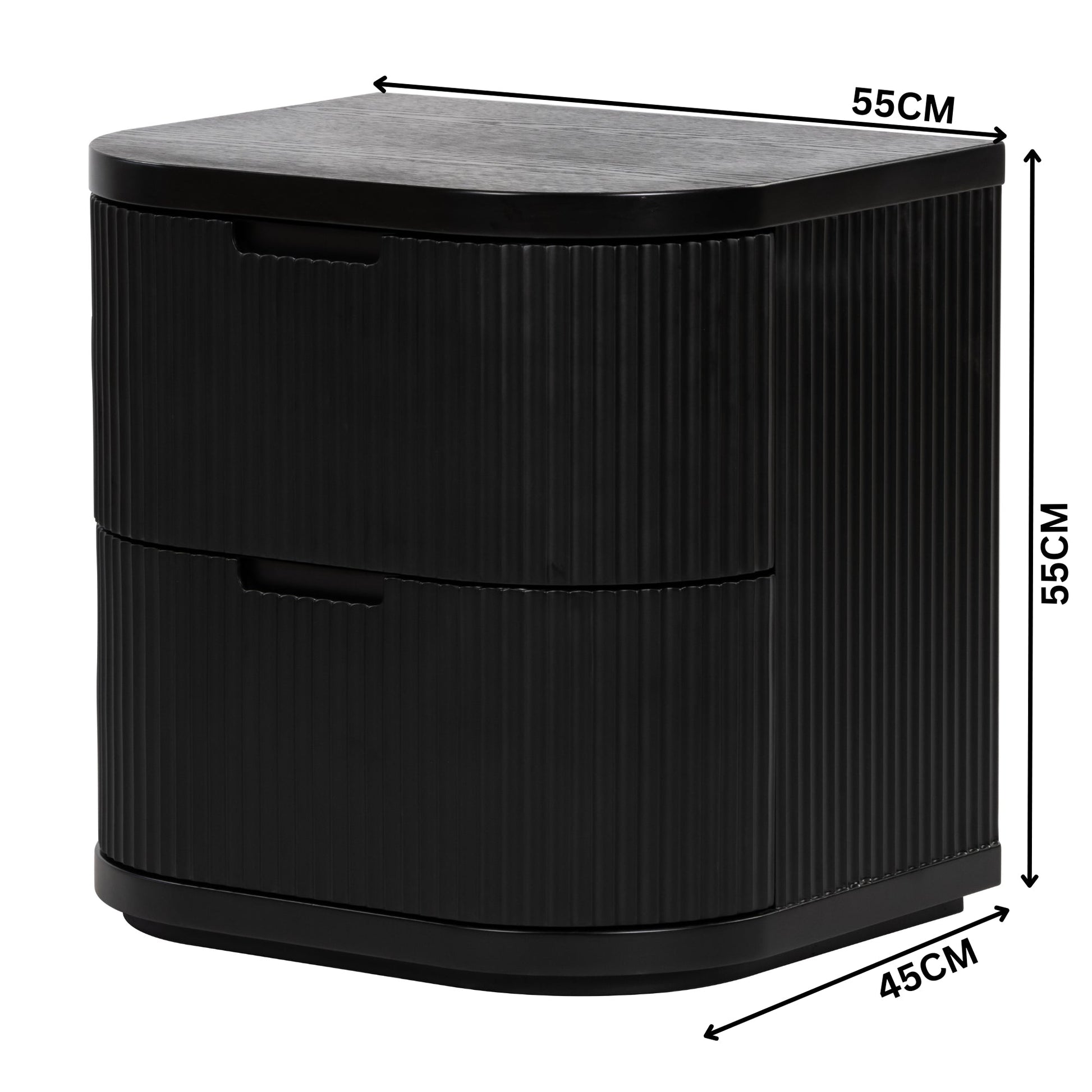Manna Bedside Table Black
