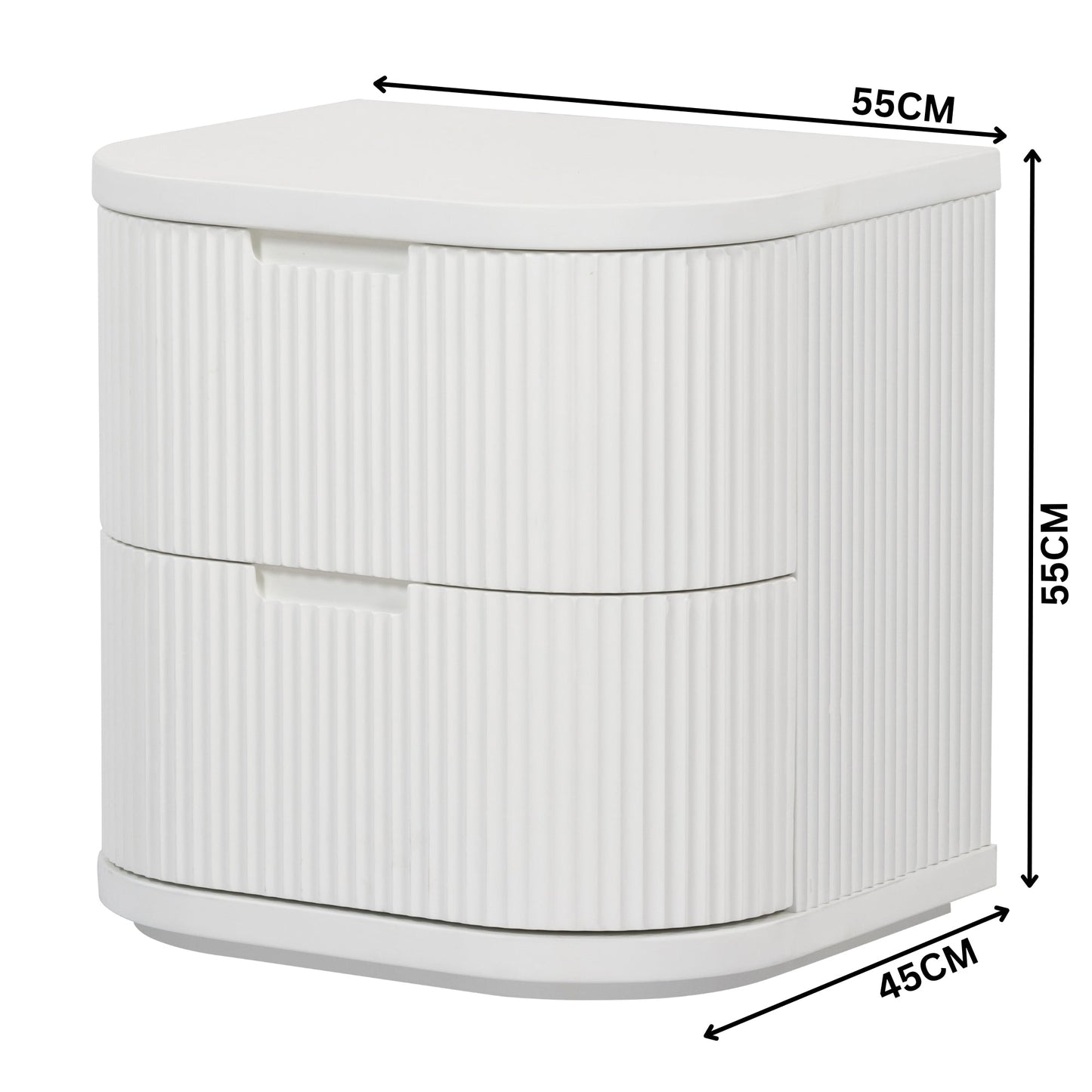 Manna Bedside Table White