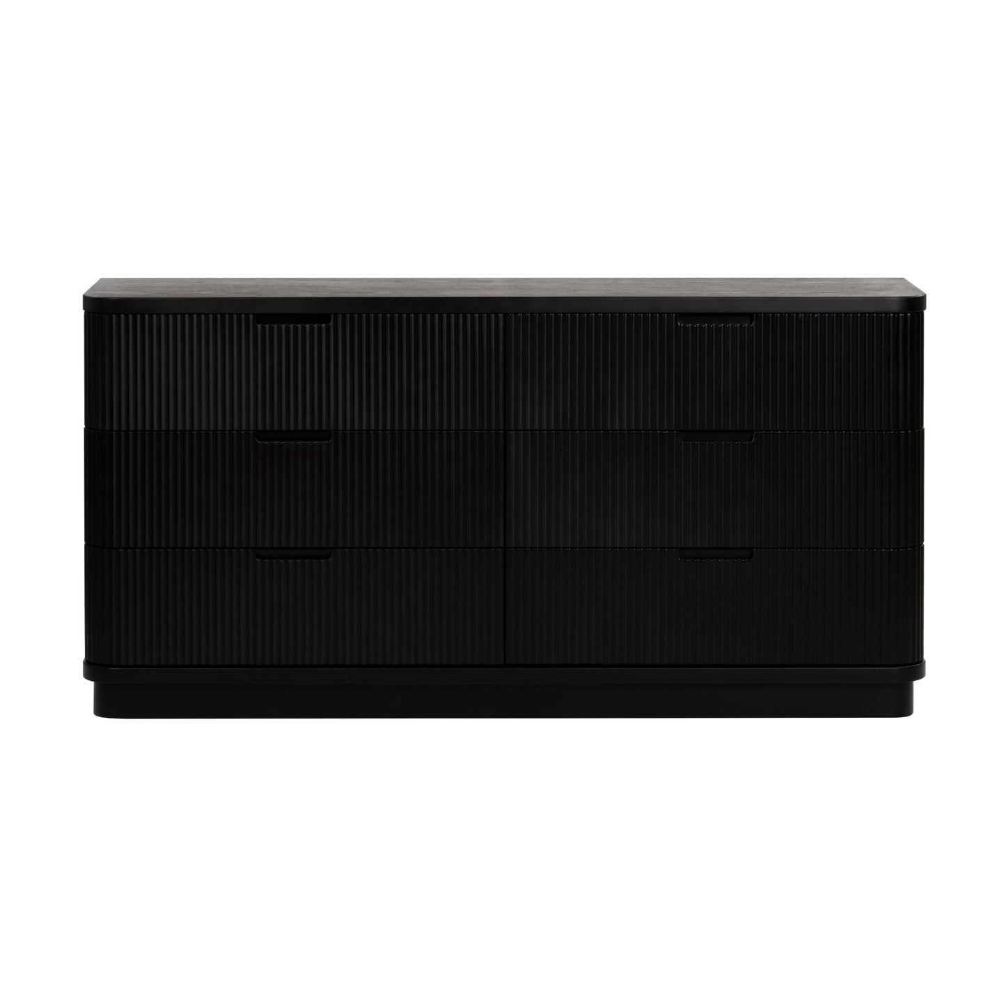 Manna Dresser Fluted Chest of Drawer Black