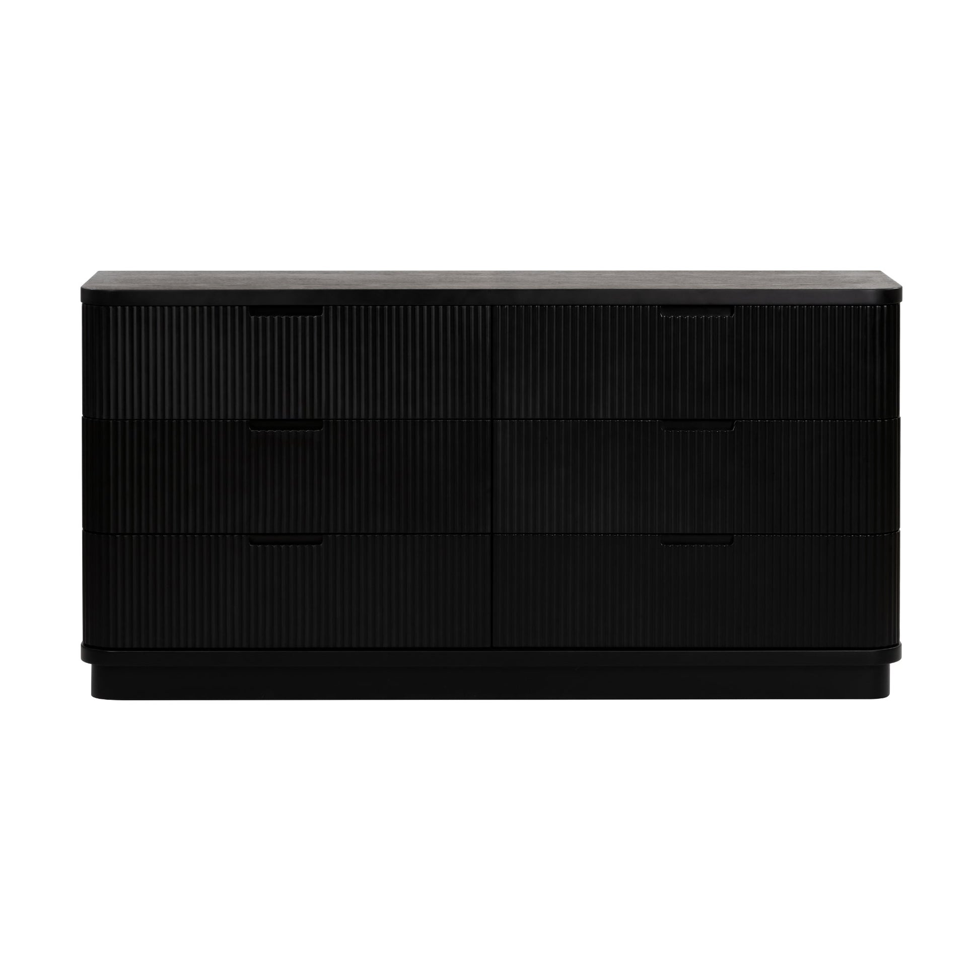 Manna Dresser Fluted Chest of Drawer Black