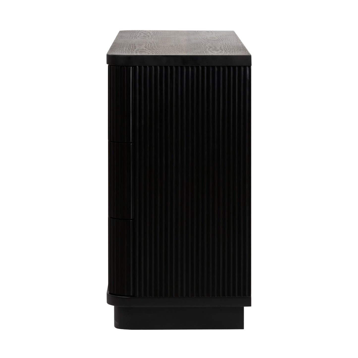 Manna Dresser Fluted Chest of Drawer Black