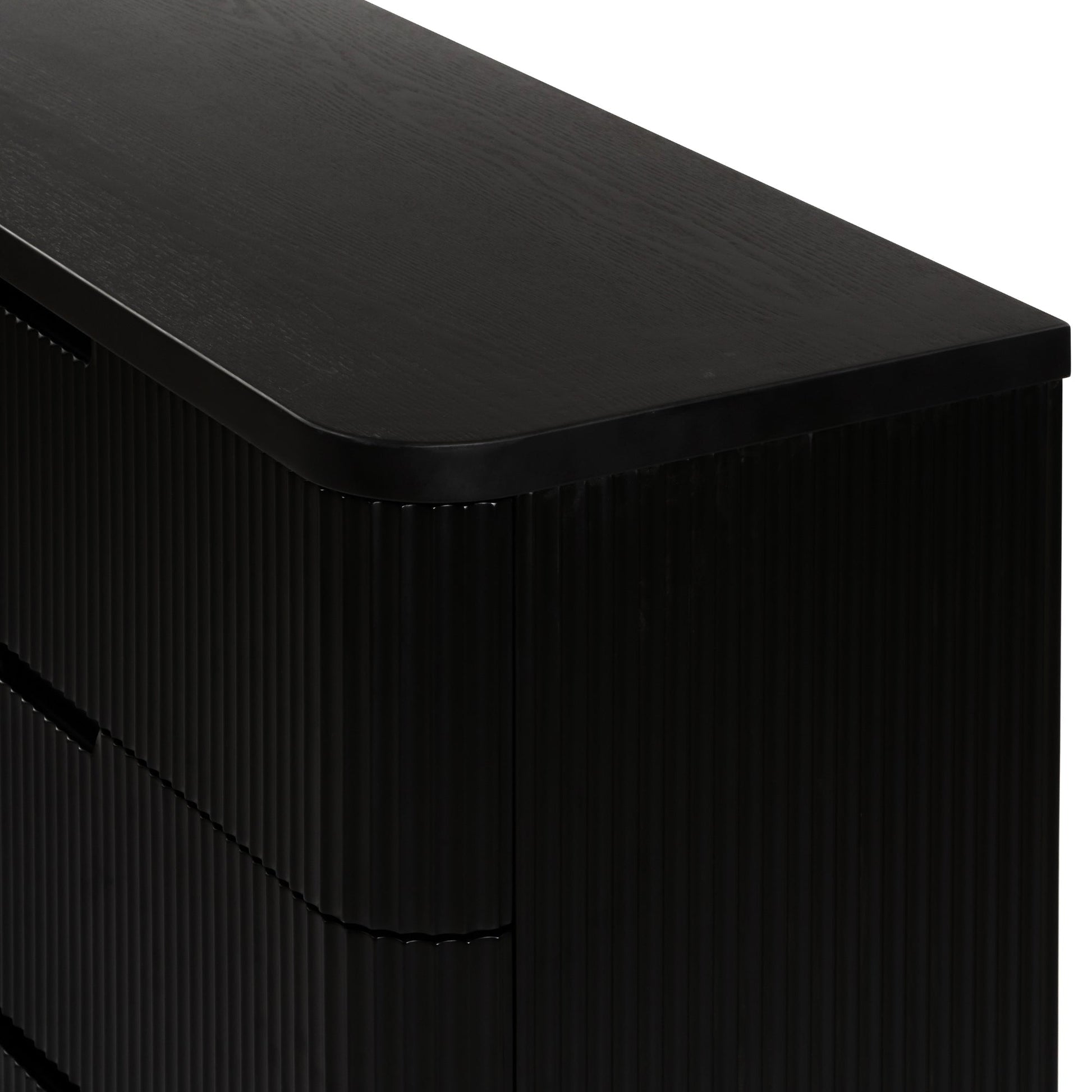 Manna Dresser Fluted Chest of Drawer Black