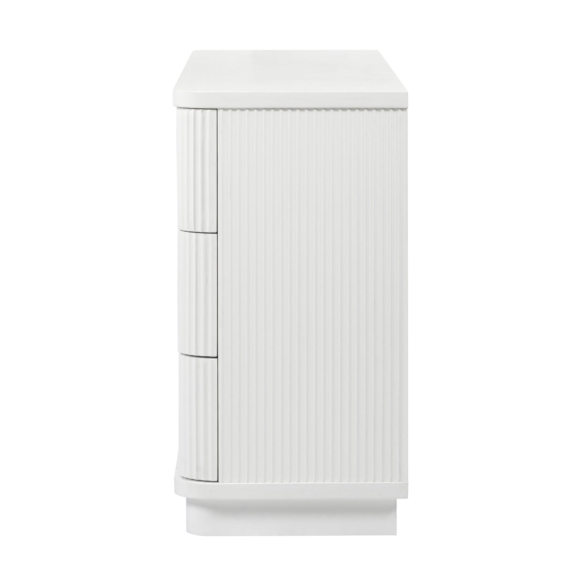Manna Dresser Fluted Chest of Drawer White