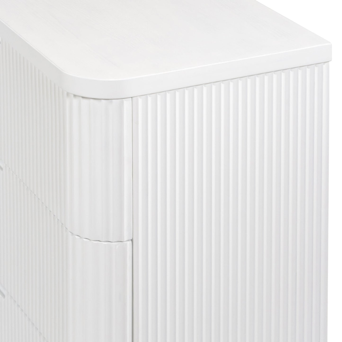 Manna Dresser Fluted Chest of Drawer White