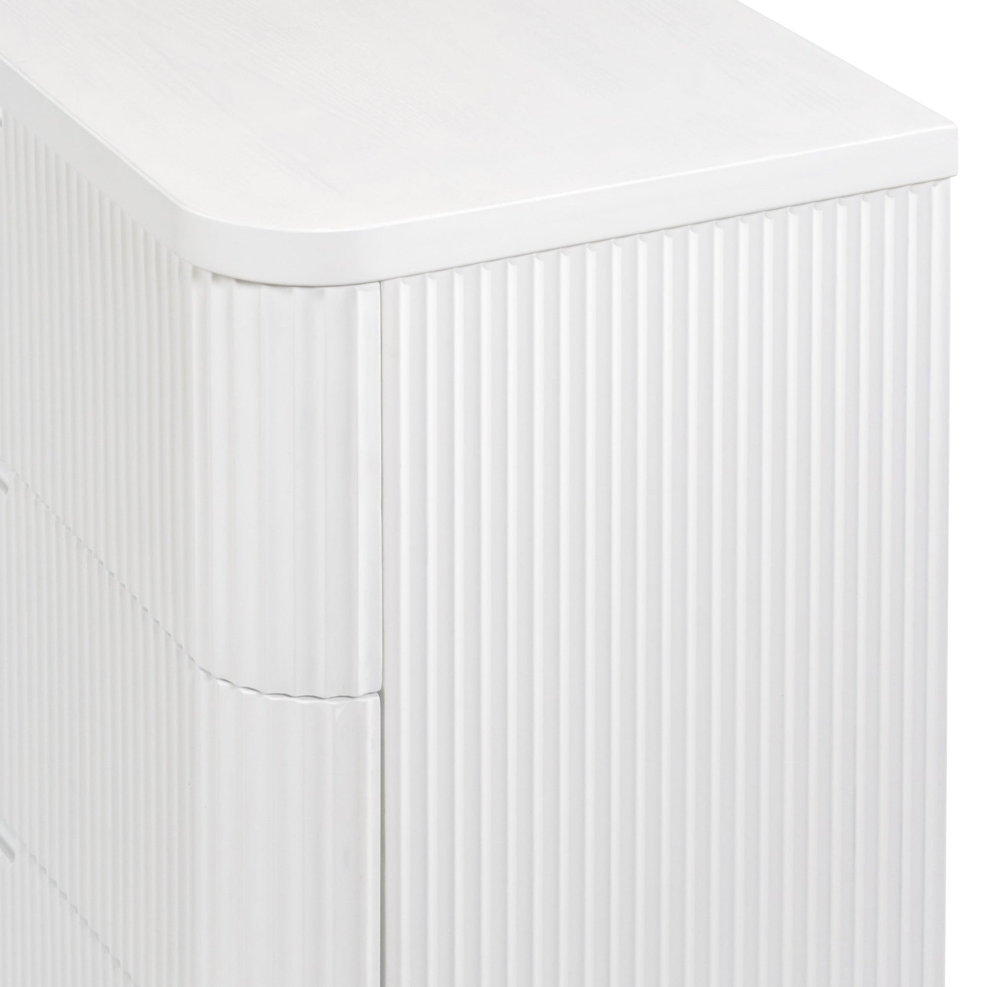 Manna Dresser Fluted Chest of Drawer White