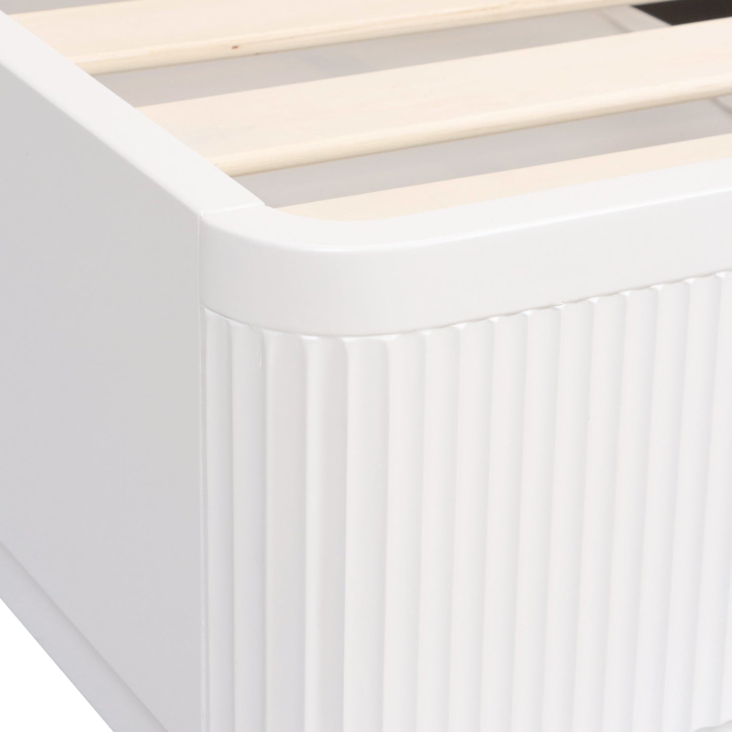 Manna King Bed Fluted Frame White