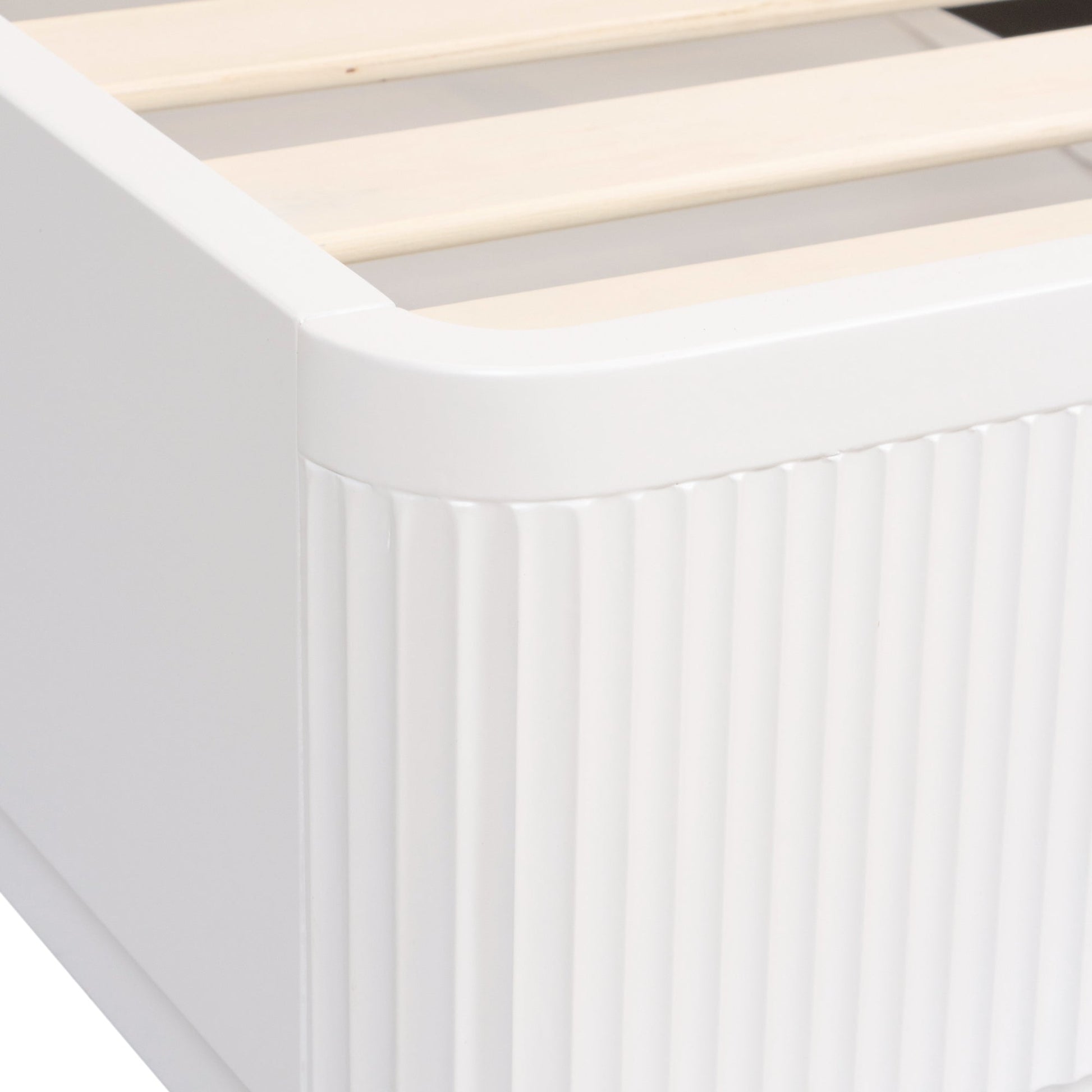 Manna King Bed Fluted Frame White