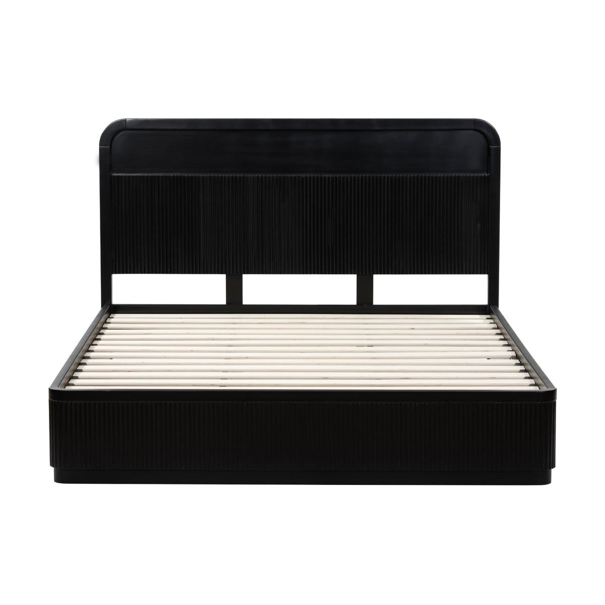 Manna Queen Bed Fluted Frame Black