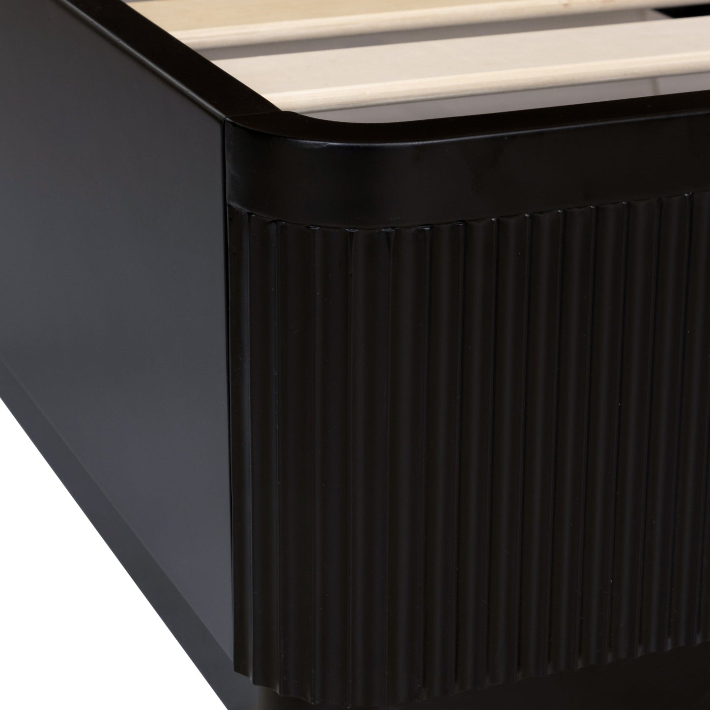 Manna Queen Bed Fluted Frame Black