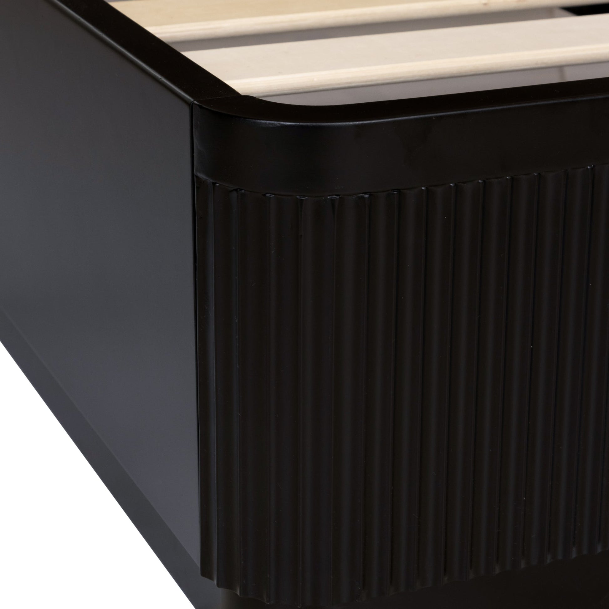 Manna Queen Bed Fluted Frame Black