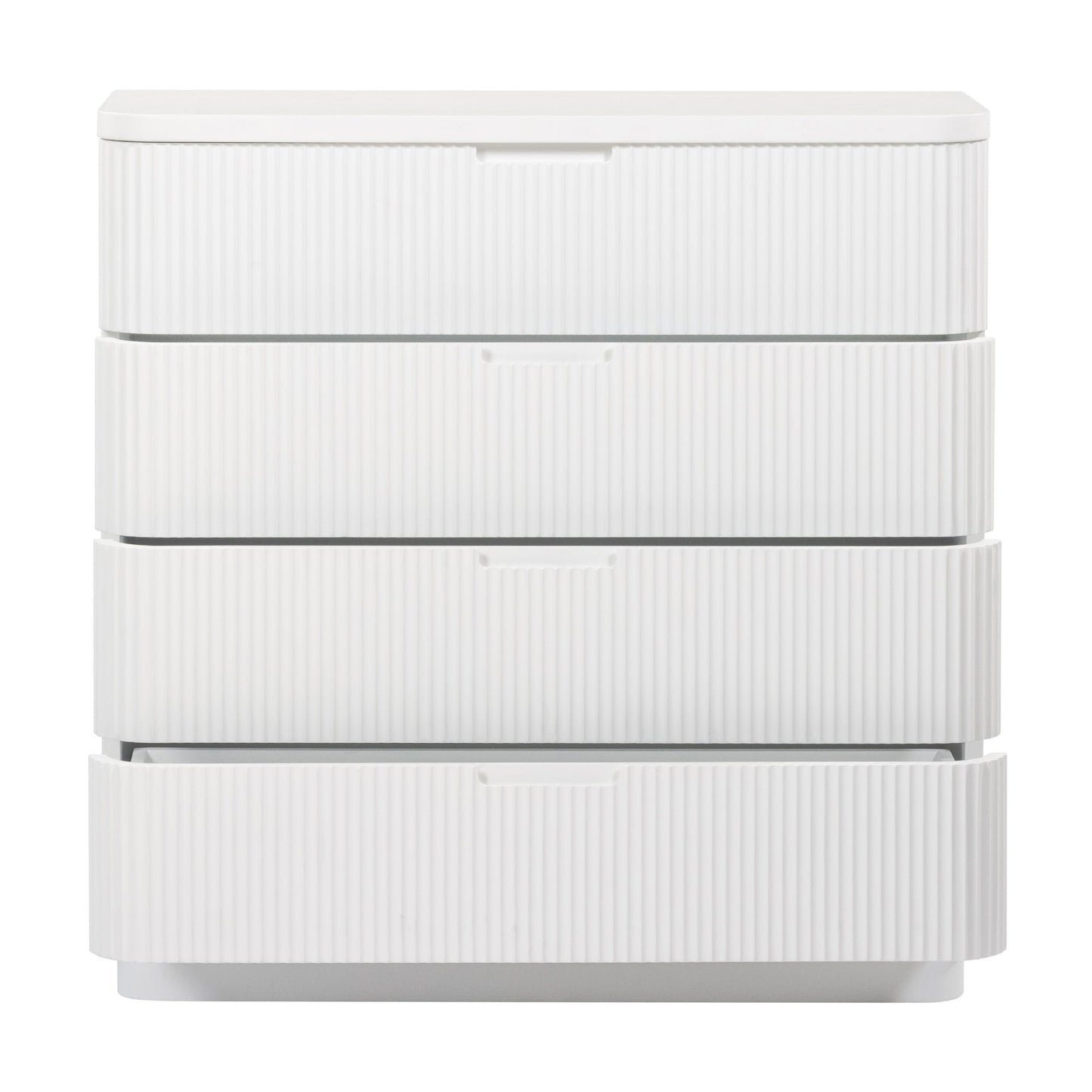 Manna Tallboy Fluted Chest of Drawer White