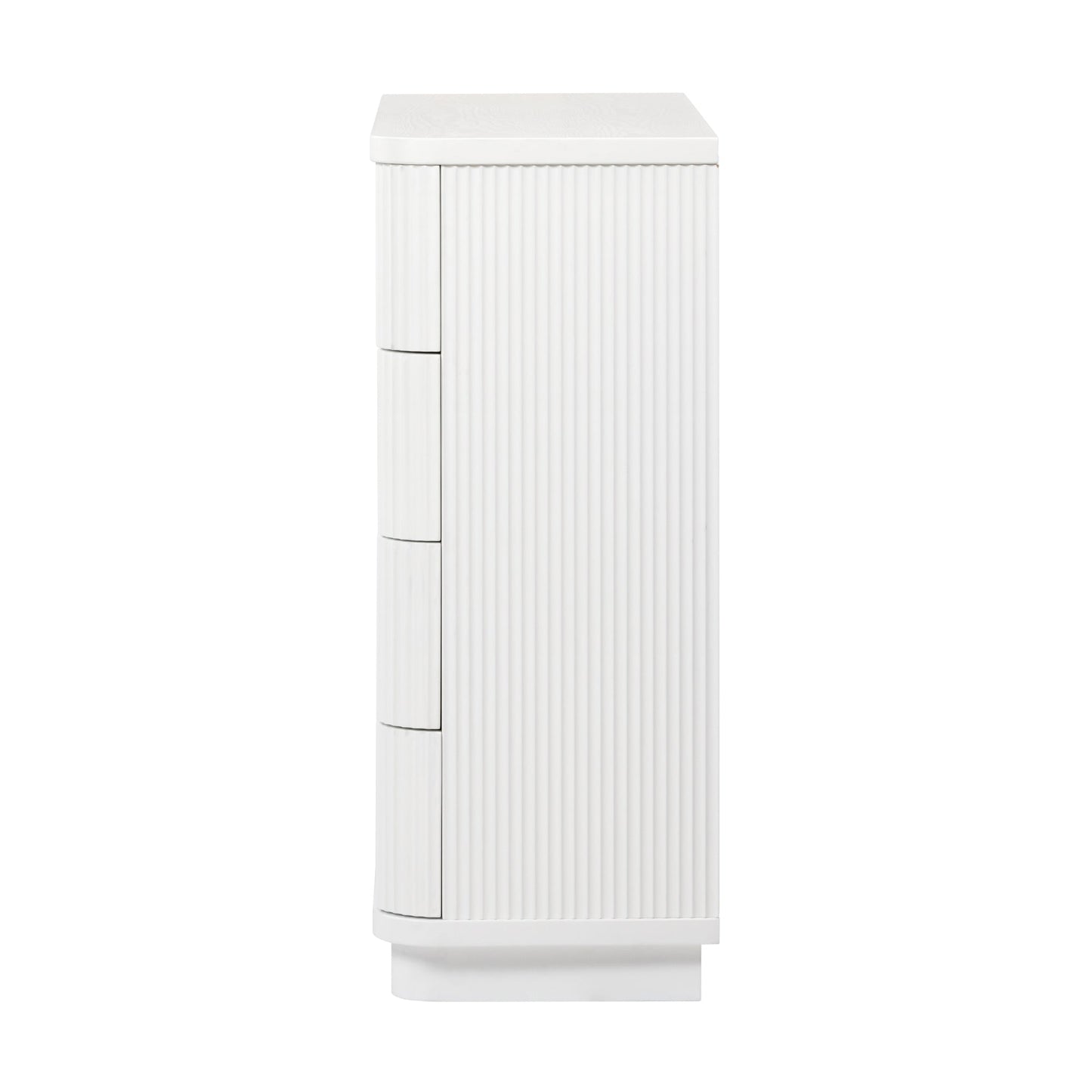 Manna Tallboy Fluted Chest of Drawer White