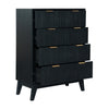 Matilda 4pc King Bed Suite Bedside Tallboy Frame Set Black
