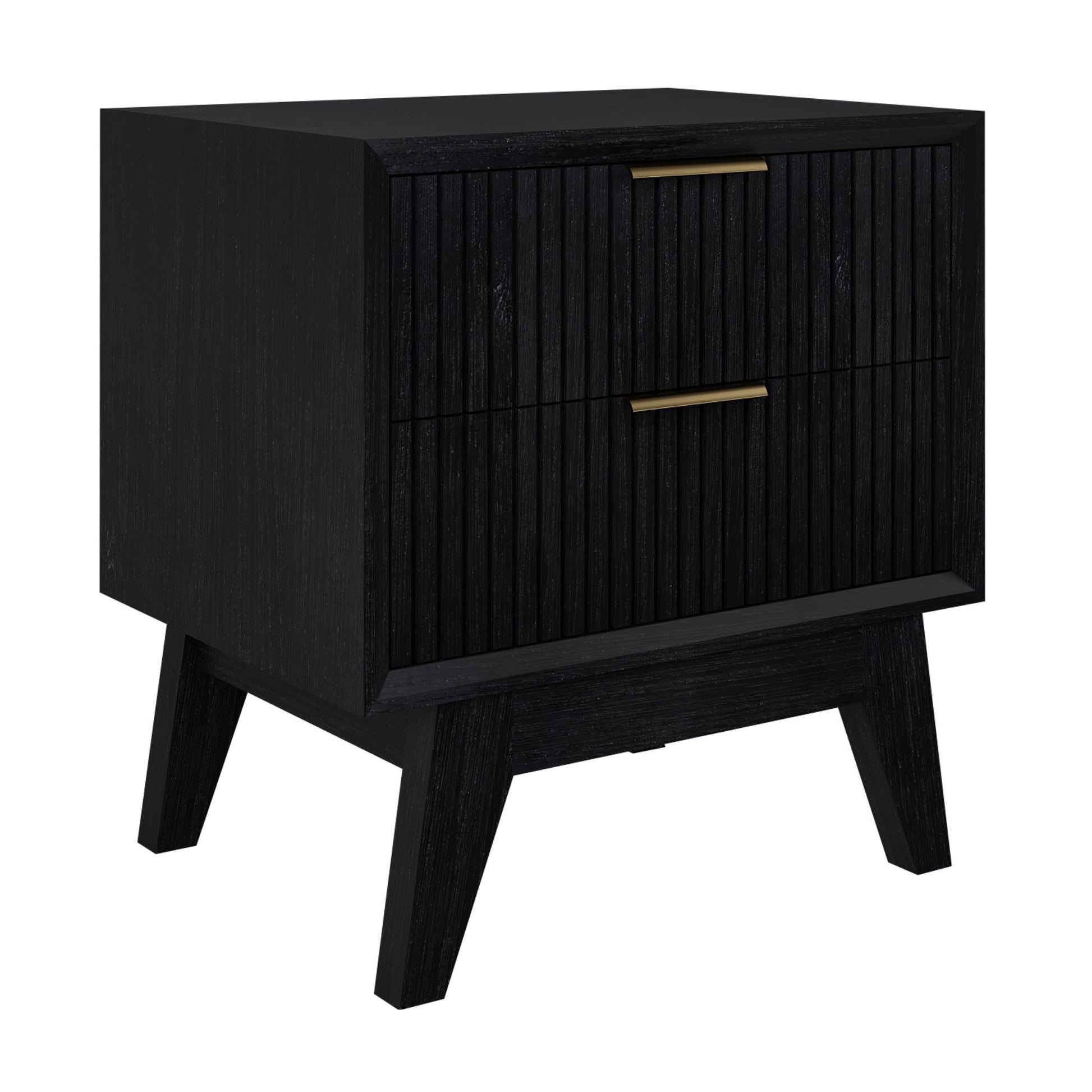 Matilda 4pc King Bed Suite Bedside Tallboy Frame Set Black