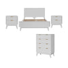 Matilda 4pc King Bed Suite Bedside Tallboy Frame Set White