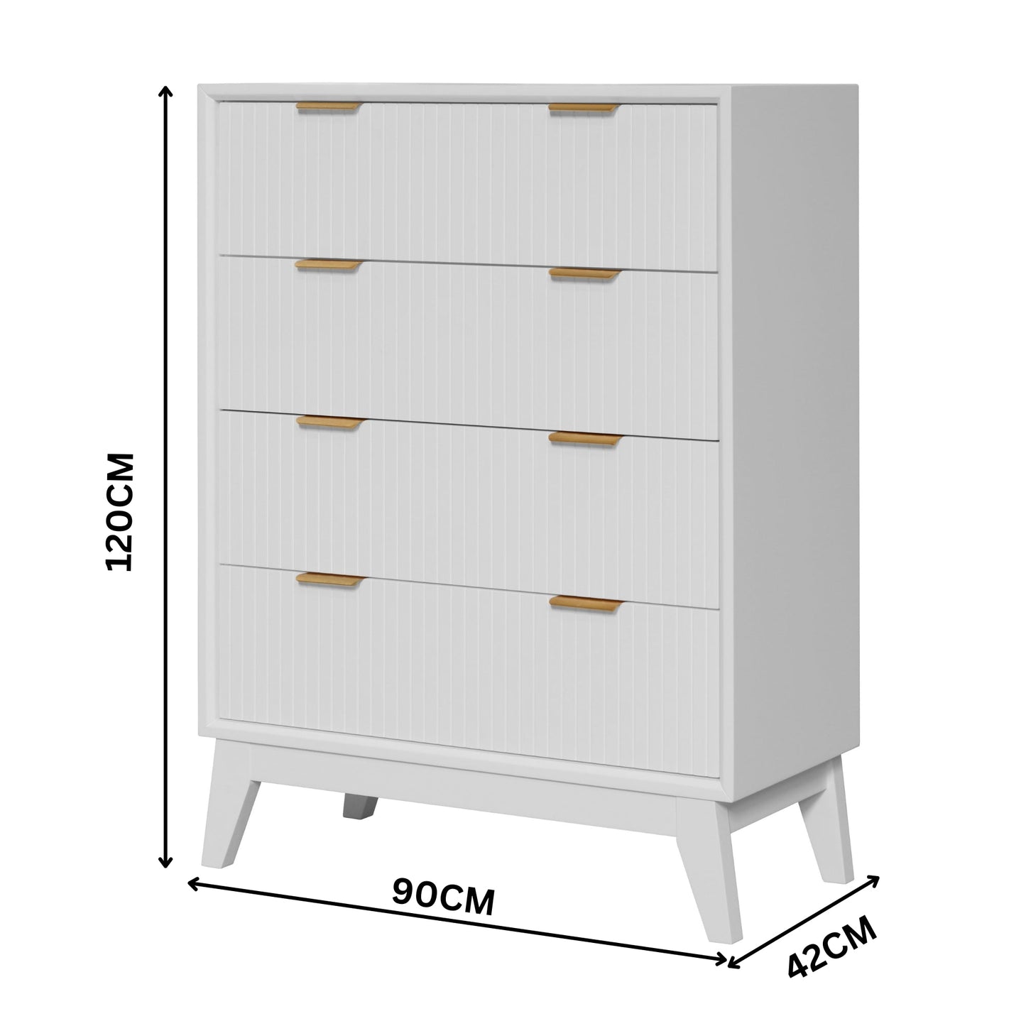 Matilda 4pc King Bed Suite Bedside Tallboy Frame Set White