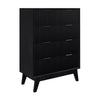 Matilda 4pc Queen Bed Suite Bedside Tallboy Frame Set Black