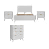 Matilda 4pc Queen Bed Suite Bedside Tallboy Frame Set White