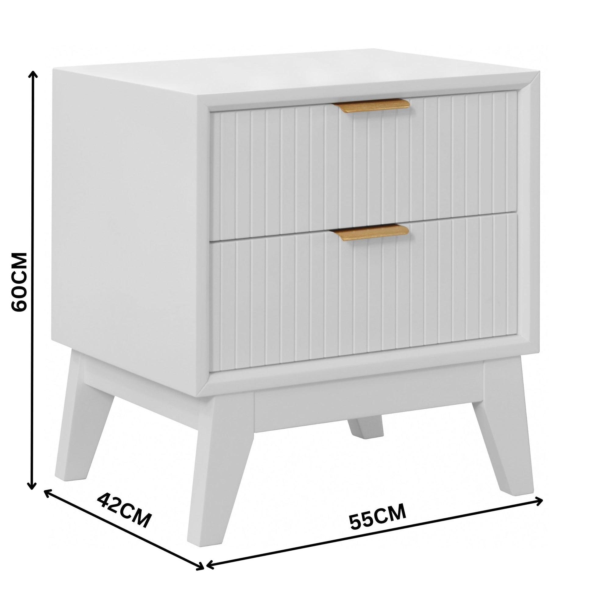 Matilda 4pc Queen Bed Suite Bedside Tallboy Frame Set White