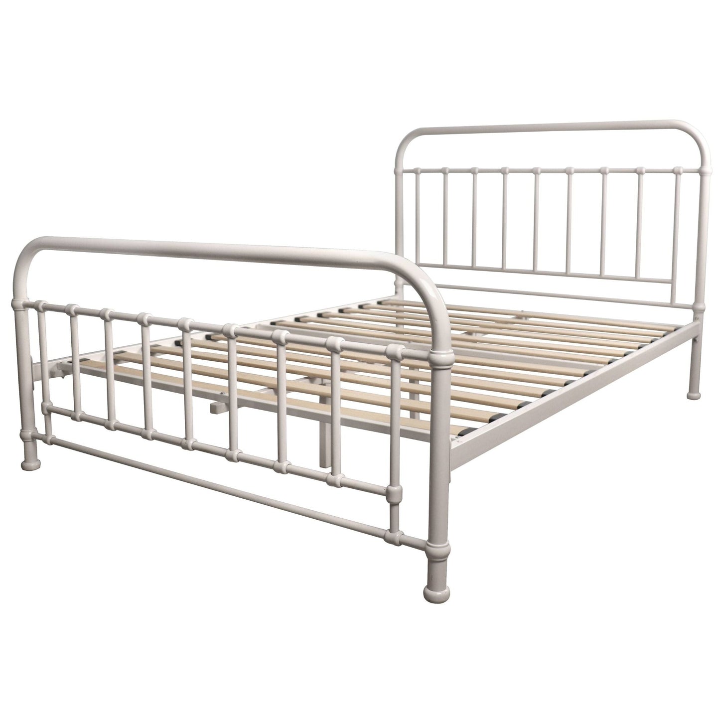 Metallica Metal Bed Frame Double White