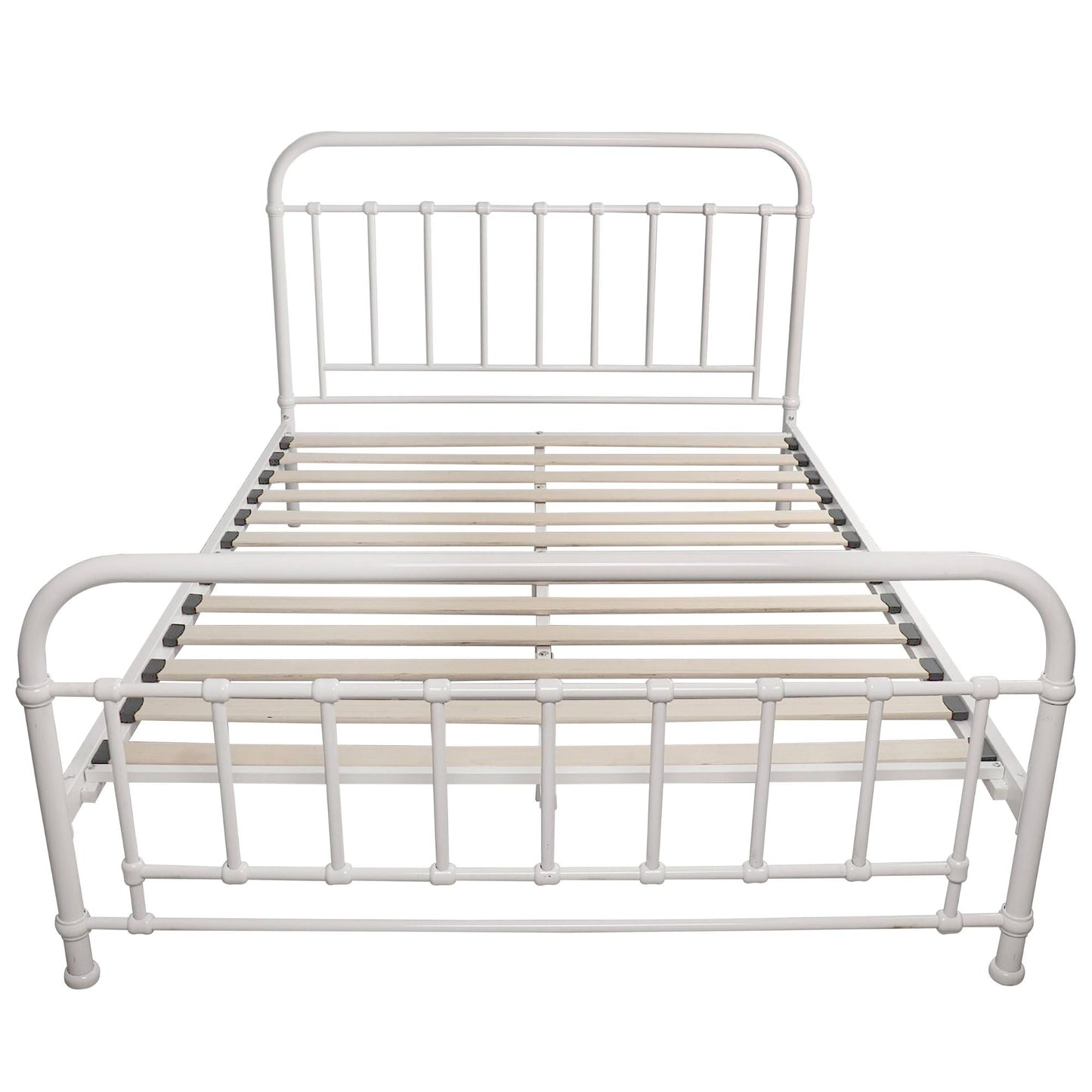 Metallica Metal Bed Frame Double White