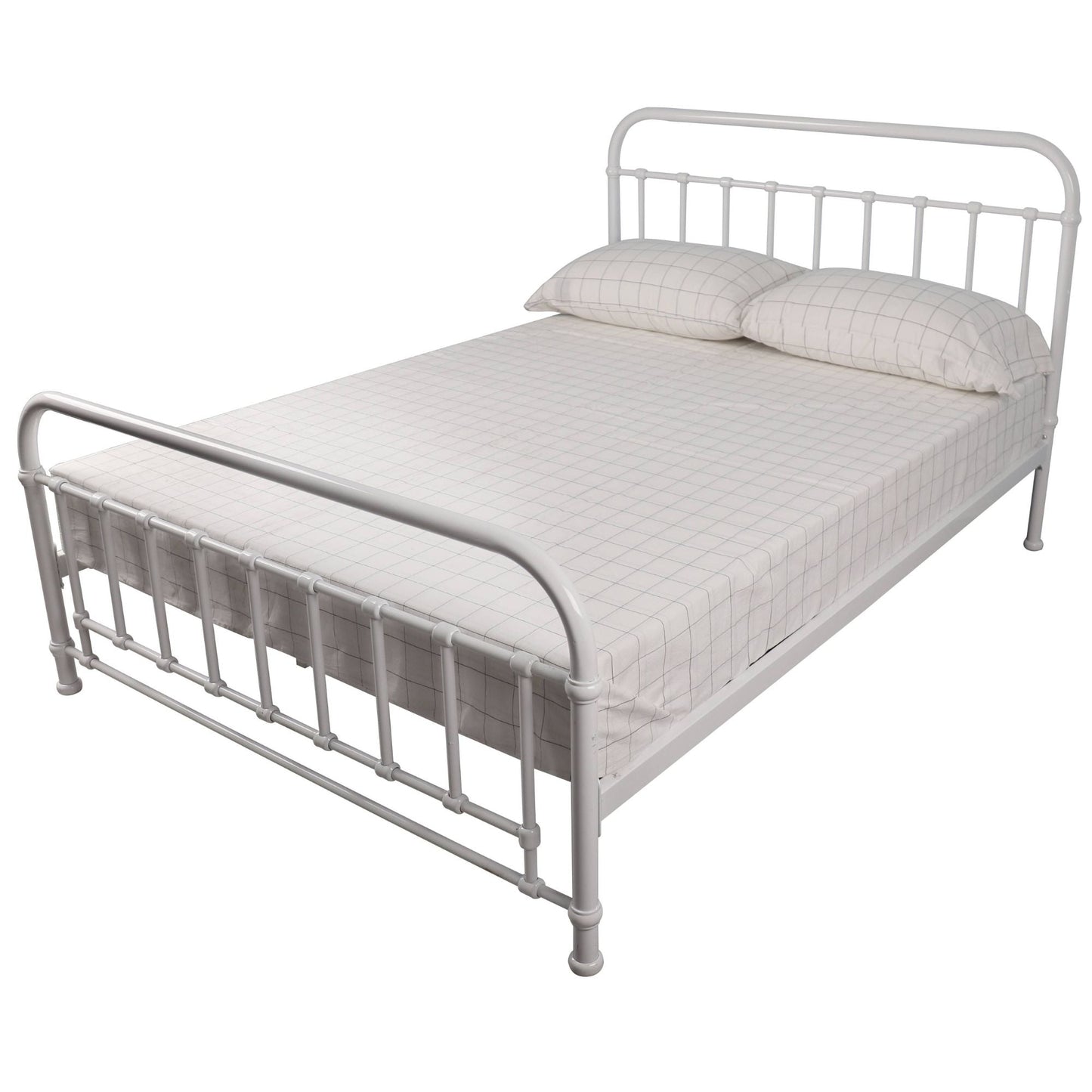 Metallica Metal Bed Frame Double White