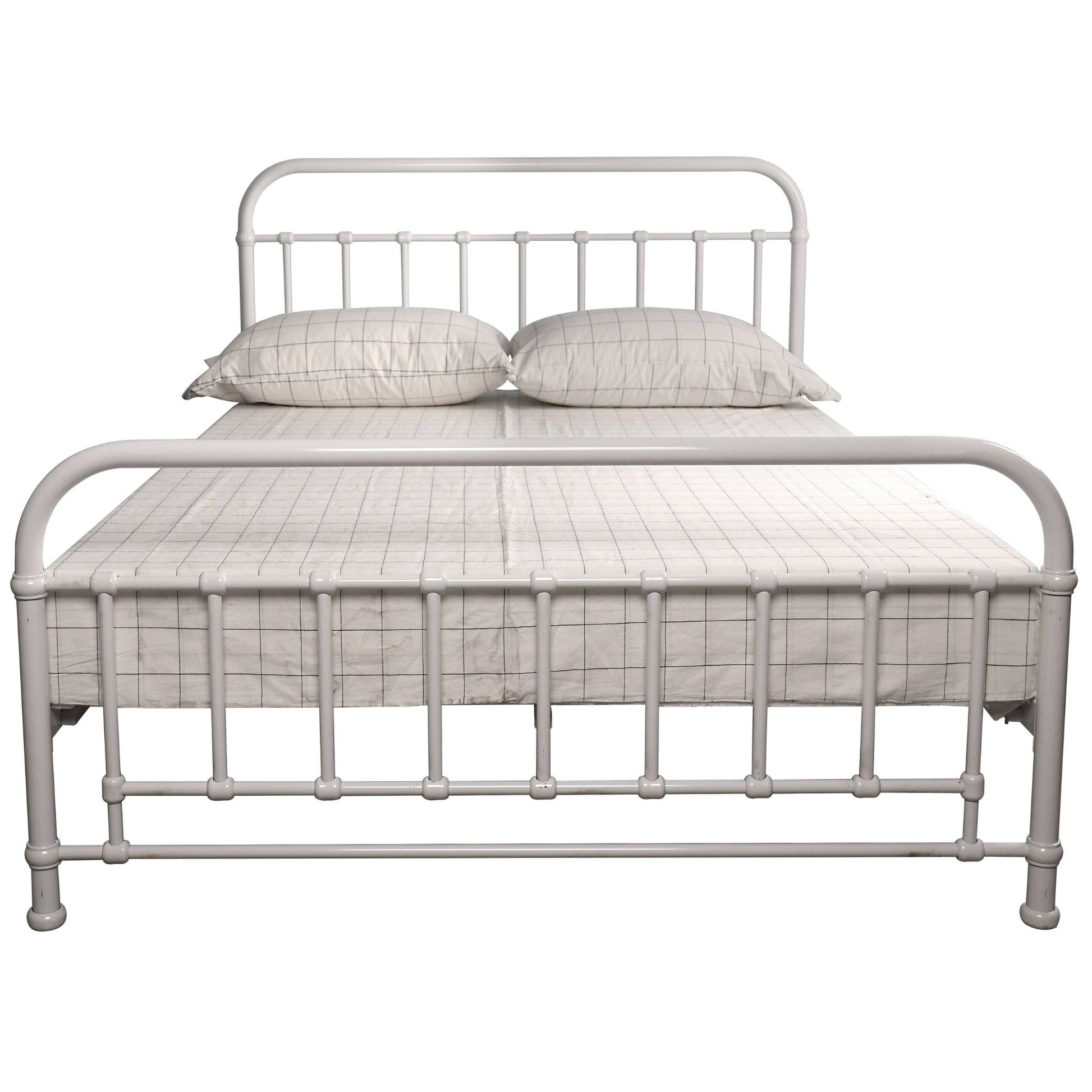 Metallica Metal Bed Frame Double White