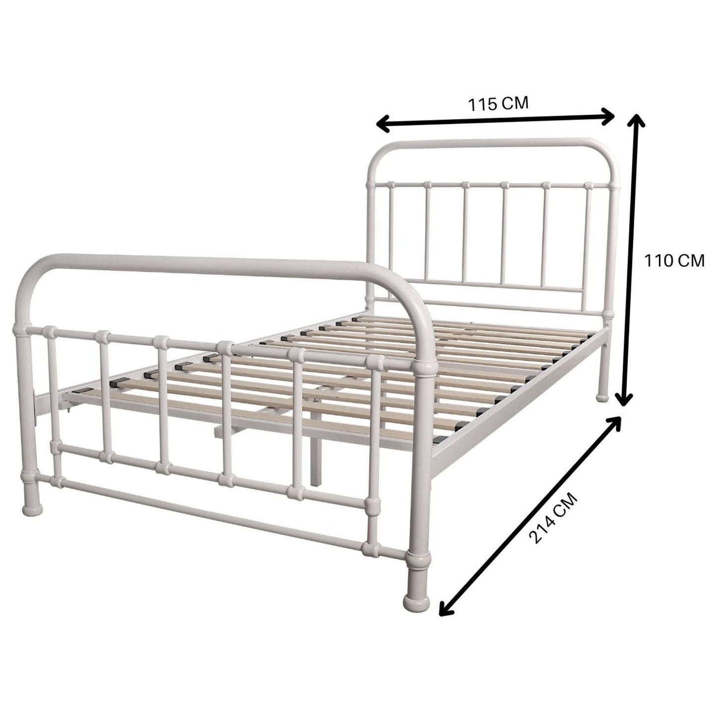Metallica Metal Bed Frame King Single White