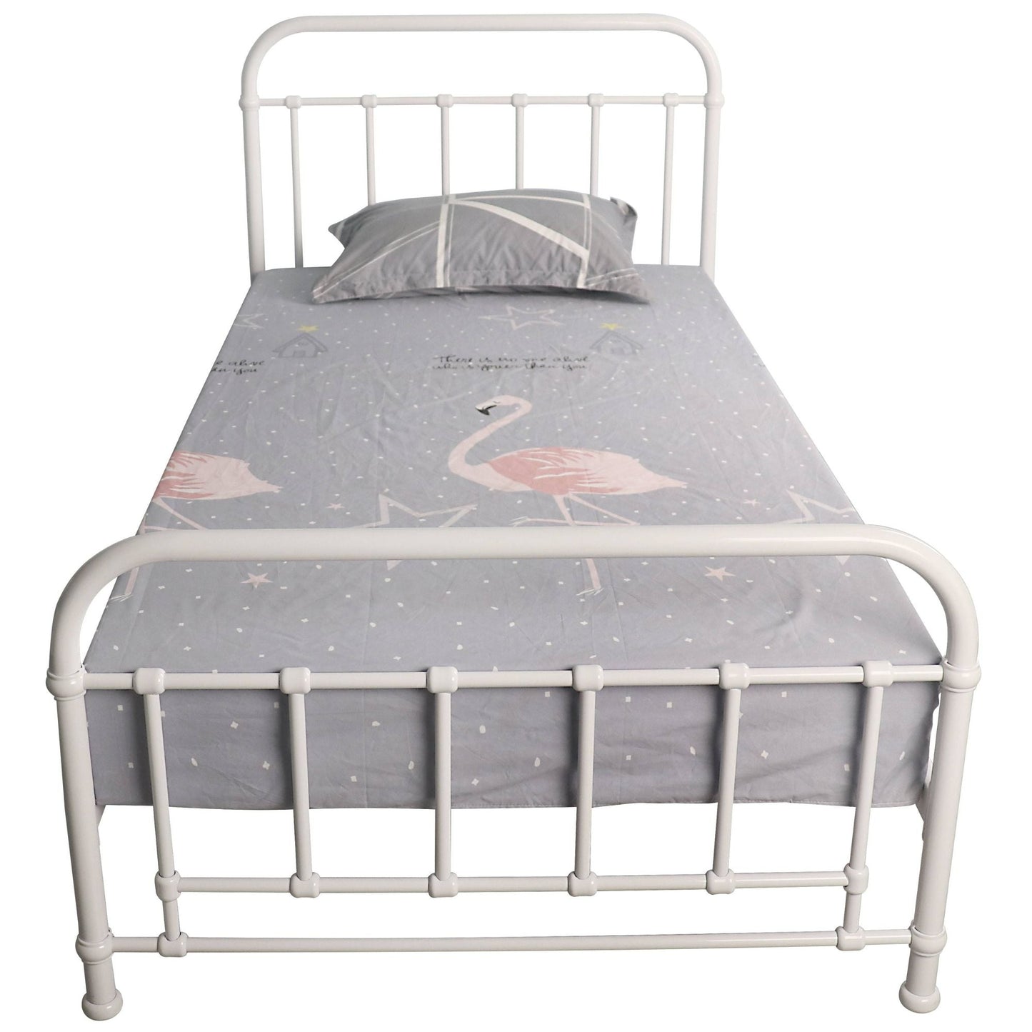 Metallica Metal Bed Frame King Single White