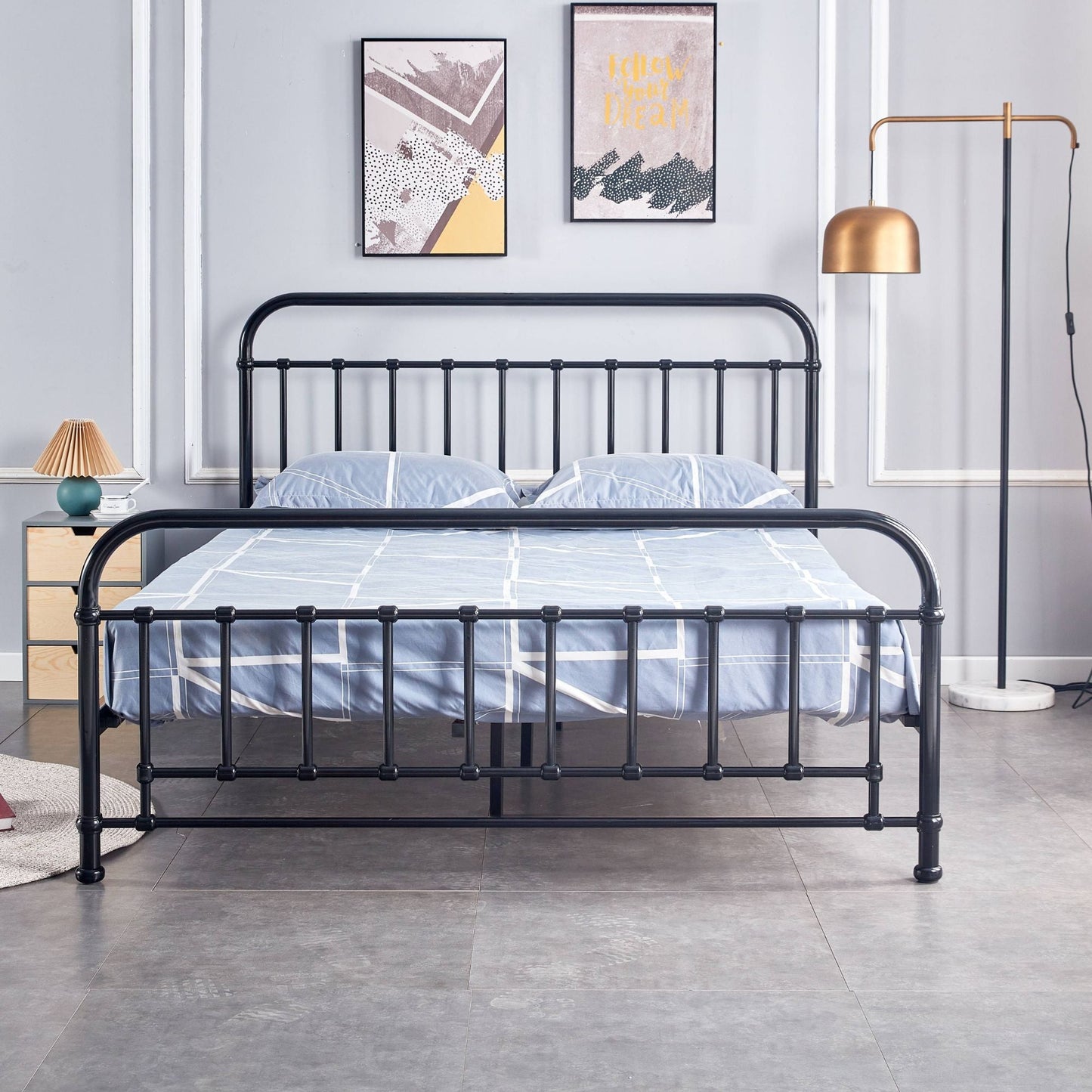 Metallica Metal Bed Frame Queen Black
