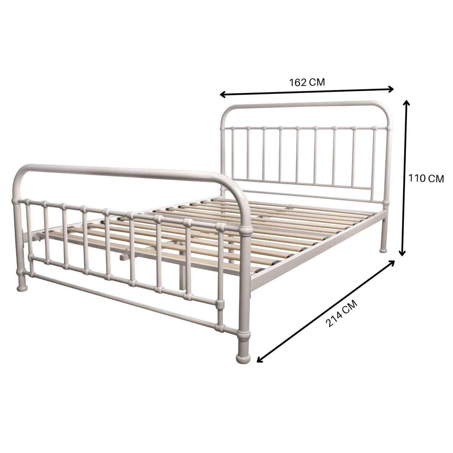 Metallica Metal Bed Frame Queen White