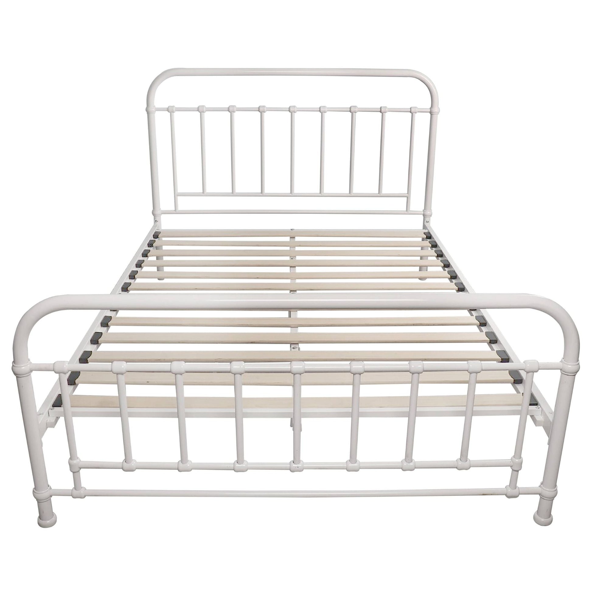 Metallica Metal Bed Frame Queen White