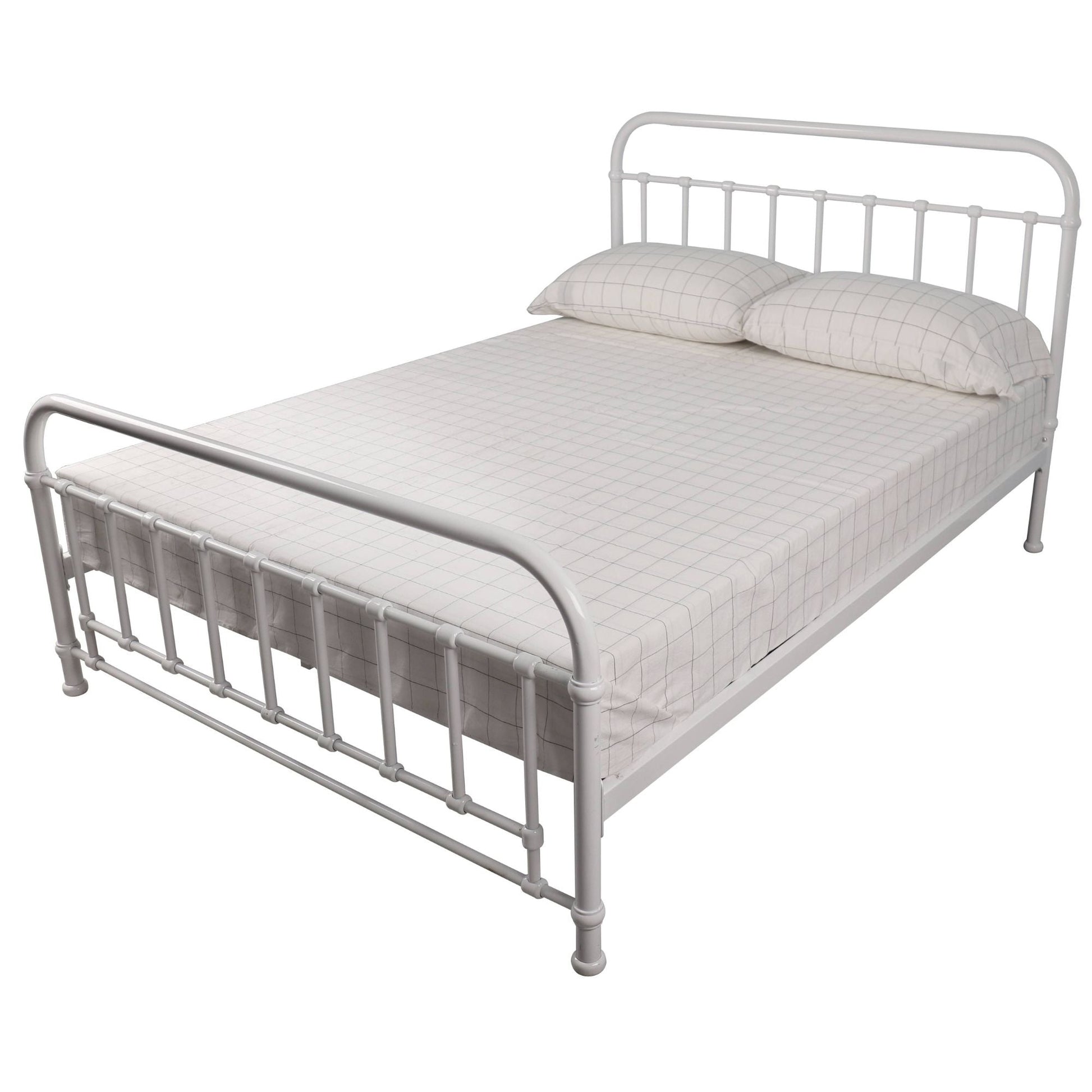 Metallica Metal Bed Frame Queen White