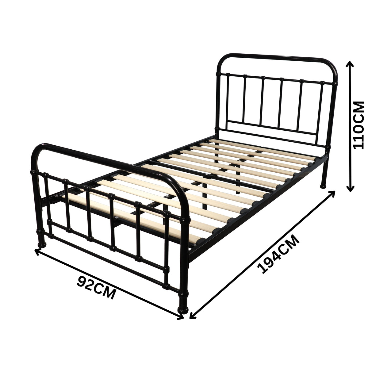 Metallica Metal Bed Frame Single Black