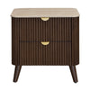 Milo 4pc Bedroom Set King Bed Frame Bedside Dresser Walnut