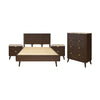 Milo 4pc Bedroom Set King Bed Frame Bedside Tallboy Walnut