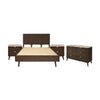 Milo 4pc Bedroom Set Queen Bed Frame Bedside Dresser Walnut