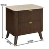 Milo 4pc Bedroom Set Queen Bed Frame Bedside Tallboy Walnut