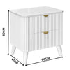 Milo Bedside Table 2 Drawer Sintered Stone Travertine Top White