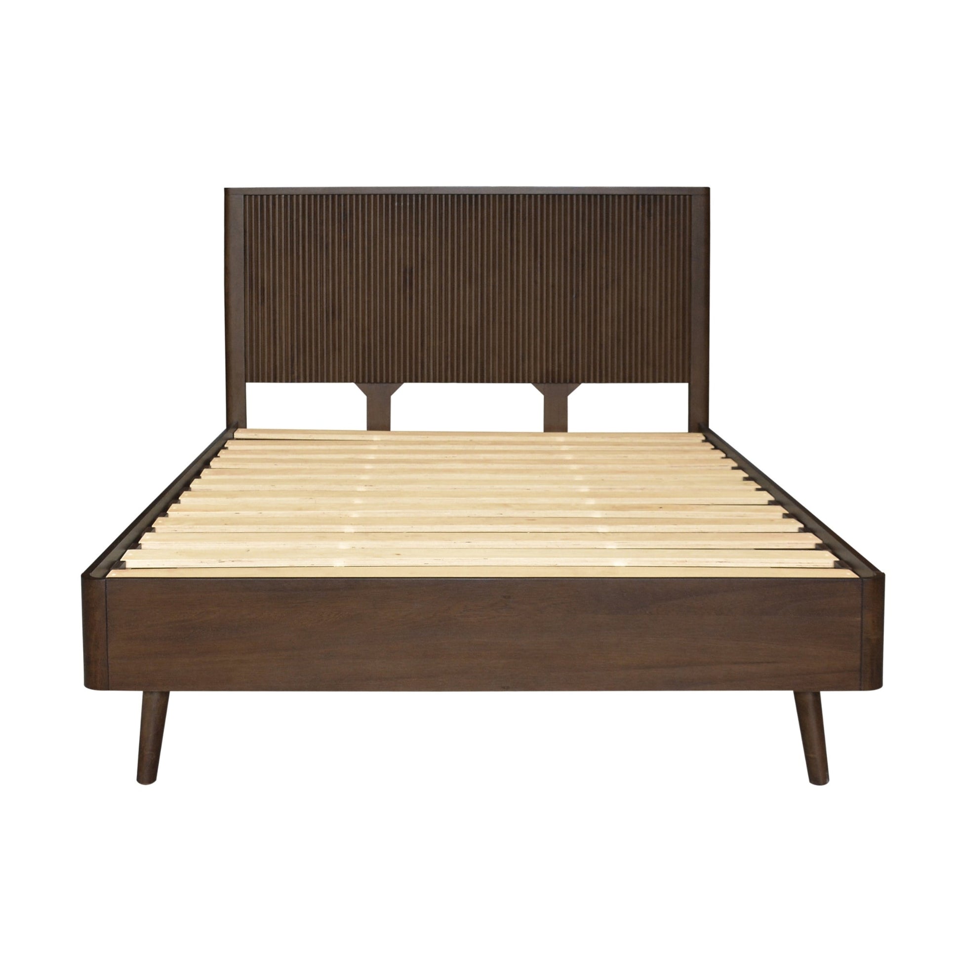 Milo King Bed Solid Hardwood Frame Walnut