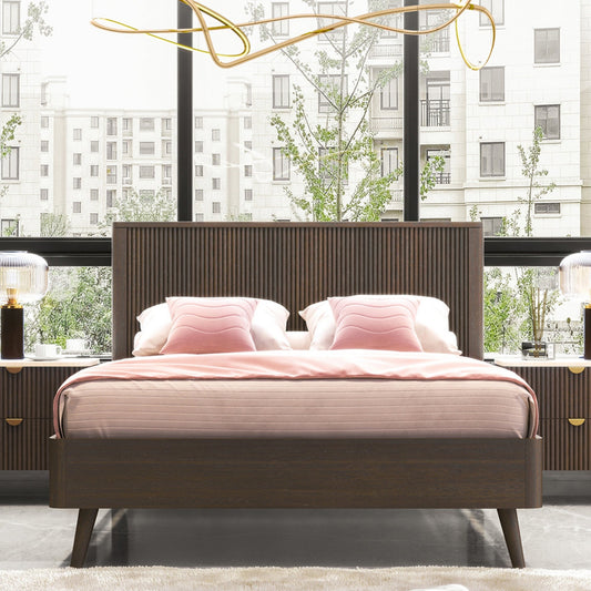 Milo King Bed Solid Hardwood Frame Walnut